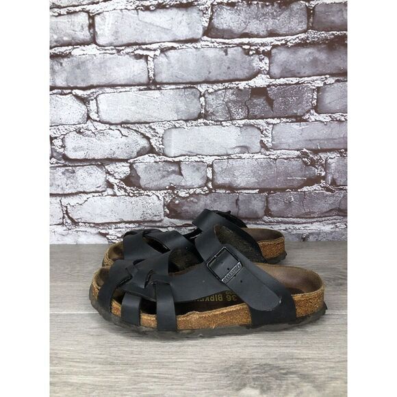 Birkenstock Pisa Black Leather Strappy Slides Cork Sandals Women’s Sz 36EU/5M US - Picture 15 of 16